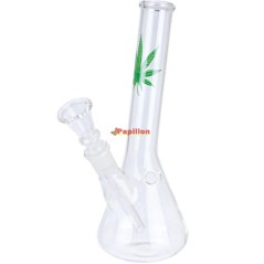 Green Leaf Small Straight Glass Bongz 18 CM