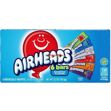 Airheads 6  Assorted Flavors 93.6 GR
